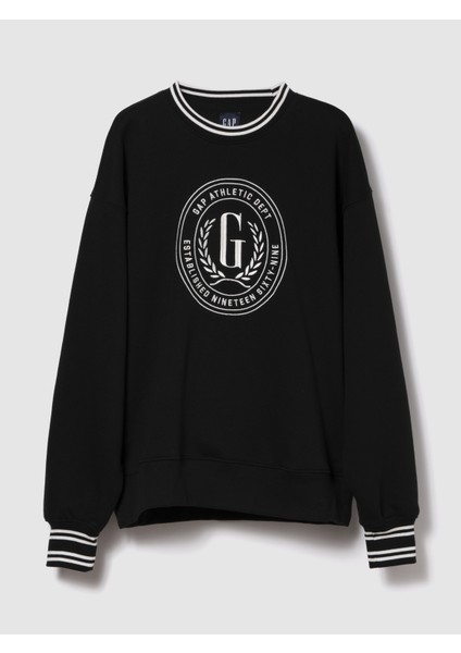 Kadın Siyah Vintagesoft Oversized Gap Logo Sweatshirt