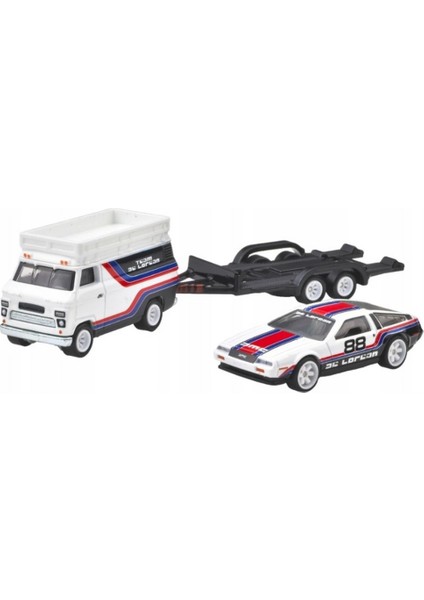 Car Culture Team Transport Dmc Delorean & Hw Rally Hauler Diecast Car