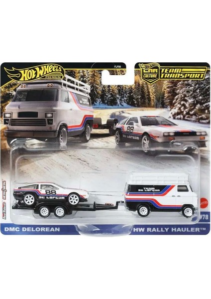 Car Culture Team Transport Dmc Delorean & Hw Rally Hauler Diecast Car fiyatları