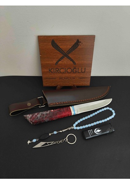 Özel Kılıflı 4'lü Set Epoksi Kabze Pukko Model Bıçak