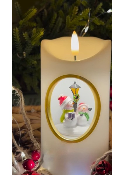 LED Mum | Yılbaşı Temalı Müzikli 360° Dönen Işıklı Noel Dekoru fiyatları
