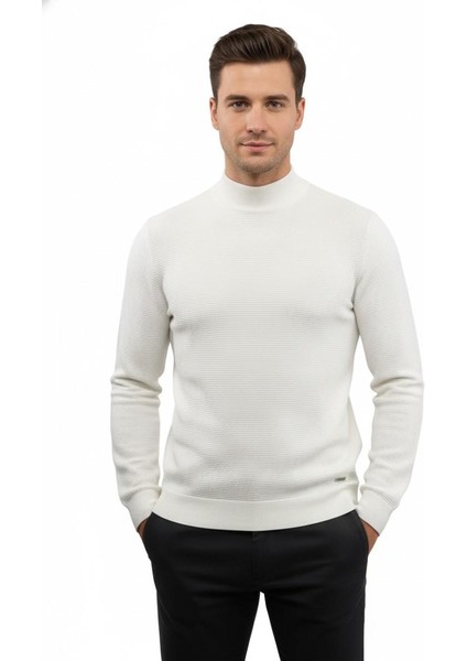 Erkek Yarım Balıkçı Kazak Triko Klasik Kalıp 5240B BGL-ST04856