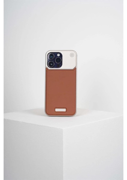 Therock 16 Pro Max Taba Magsafe Özellikli Alüminyum Alaşımlı Hakiki Deri,kokulu Metal Kızaklı Telefon Kılıfı modelleri