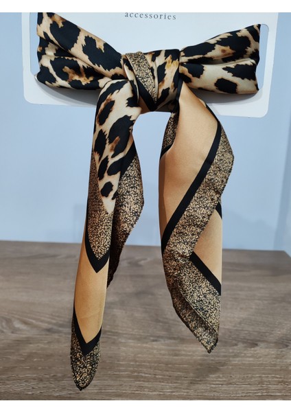 Beray 70*70 cm Desenli Saten Fular Kahve Leopar Desenli fiyatları