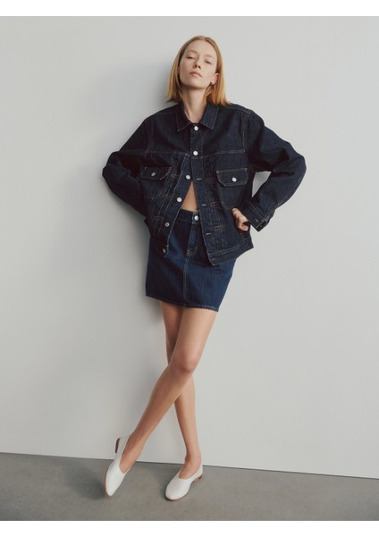 Kadın Lacivert Denim Mini Etek fiyatları