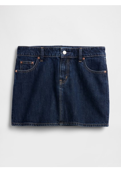 Kadın Lacivert Denim Mini Etek modelleri