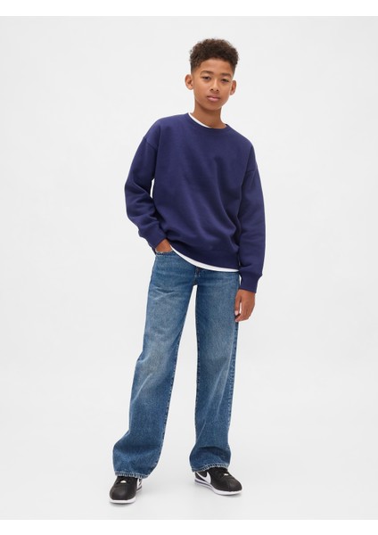 Erkek Çocuk Lacivert Vintagesoft Relaxed Bisiklet Yaka Sweatshirt fırsatları