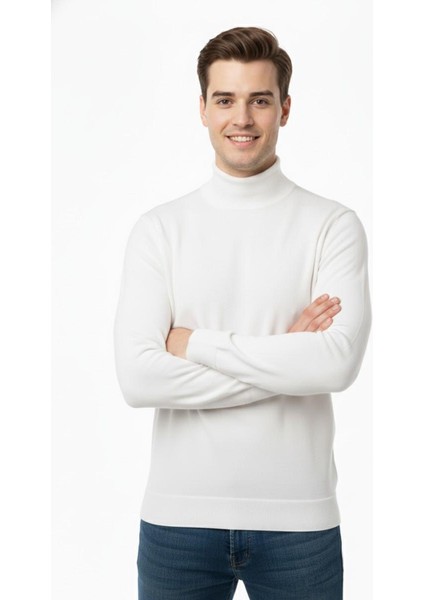 Erkek Yarım Balıkçı Kazak Çelik Örgü Regular Kalıp 4241B BGL-ST04854