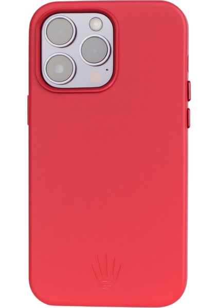 Triton Iphone 15 Pro Max Kırmızı Kılıf Magsafe Özellikli Deri Kılıf