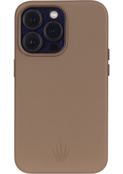 Triton Iphone 15 Pro Max Kahverengi Kılıf Magsafe Özellikli Deri Kılıf