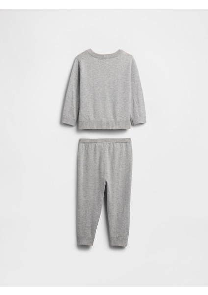 Bebek Gri Grafik Baskılı Sweat Set modelleri