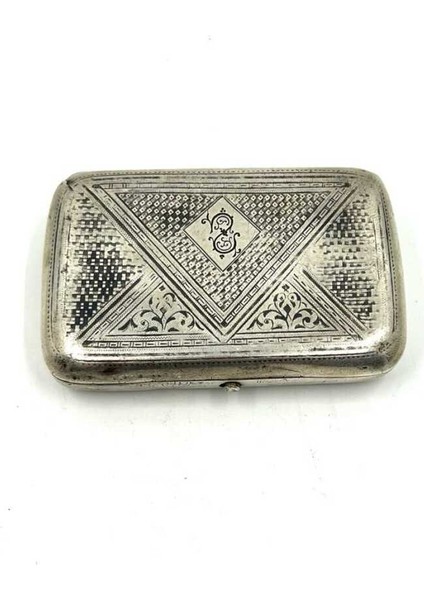 84 Damgalı 1896 Savatlı Gümüş Tütün Tabakası AOB3820