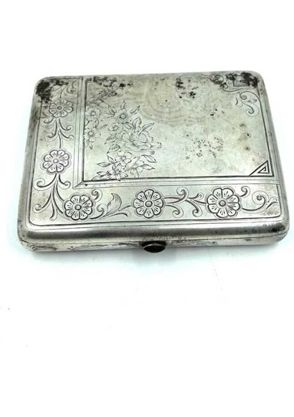 84 Damgalı Kalem Işi Gümüş Tütün Tabakası AOB3821