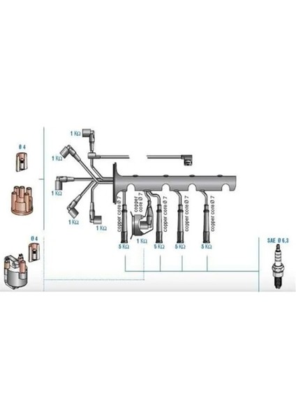 7904 Buji Kablosu 12121717646 12121727686 12121727855