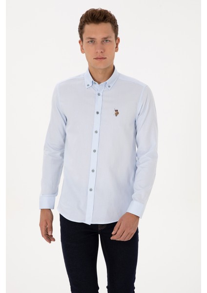 Erkek Açık Mavi Gömlek Basic 50307659-VR003