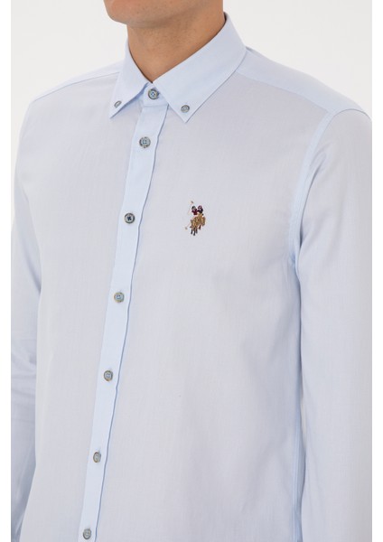 Erkek Açık Mavi Gömlek Basic 50307659-VR003