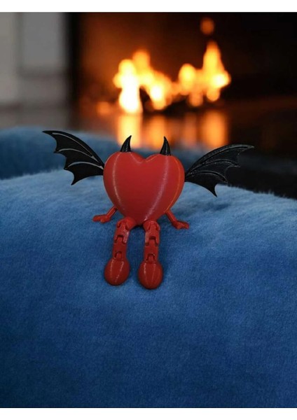 Eklemli Şeytan Kalbi | Dekoratif 3D Baskı Figür