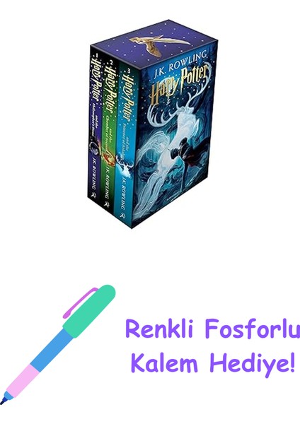 Harry Potter 1-3 Box Set: A Magical Adventure Begins + Fosforlu Kalem Hediye