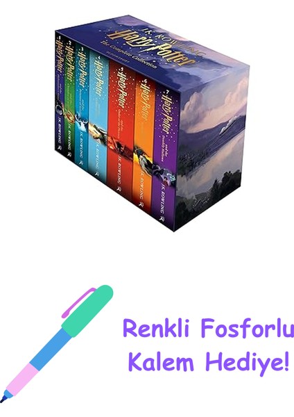 Harry Potter Box Set: The Complete Collection Children's Paperback + Fosforlu Kalem Hediye