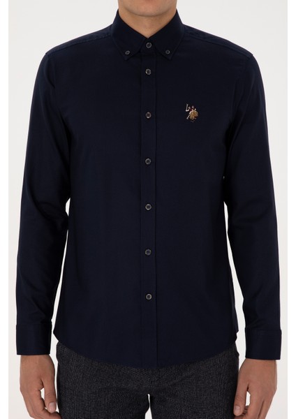 Erkek Lacivert Gömlek Basic 50307659-VR033