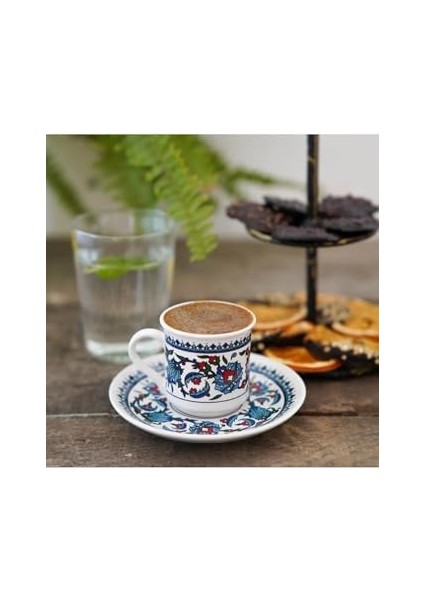 Topkapı Model Çini Işlemeli Kahve Fincanı Seti, 2 Kişilik, 2 Adet modelleri