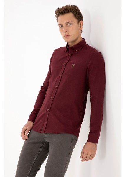 Erkek Bordo Gömlek Basic 50307686-VR014