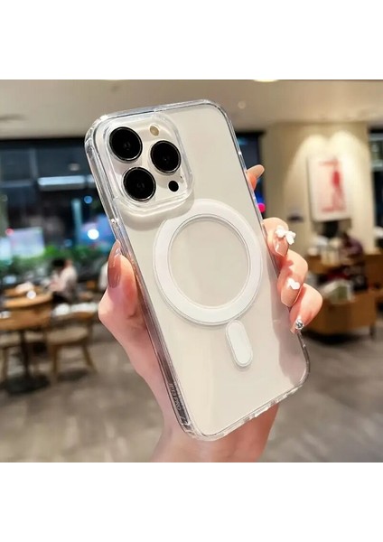 Apple iPhone 14 Pro Max Uyumlu Kılıf Zebana Sararmaz Clearmag Kılıf (M-Safe Uyumlu) Şeffaf