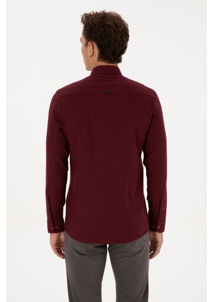 Erkek Bordo Gömlek Basic 50307686-VR014 indirimleri