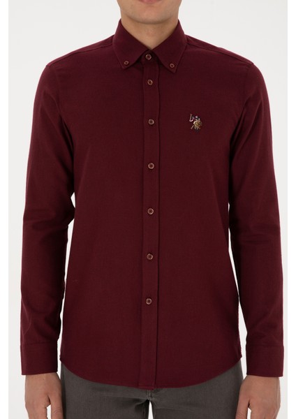 Erkek Bordo Gömlek Basic 50307686-VR014