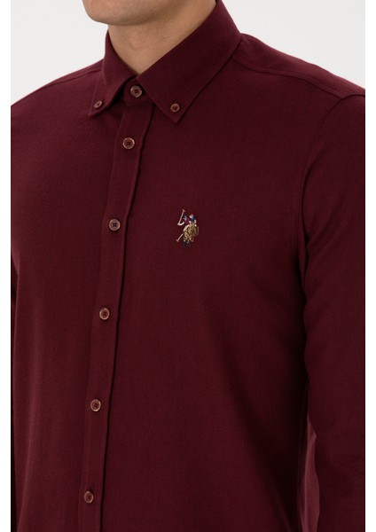 Erkek Bordo Gömlek Basic 50307686-VR014