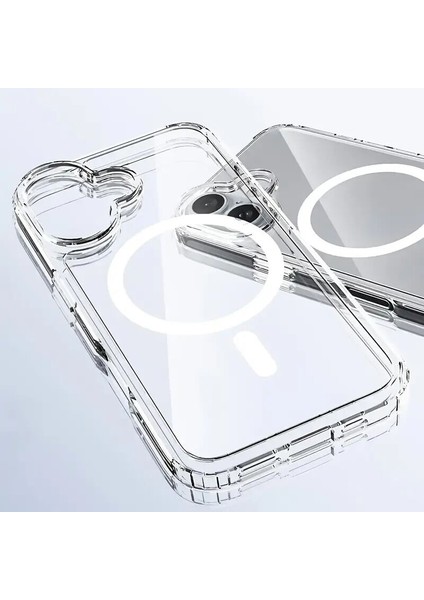 Apple iPhone 16 Uyumlu Kılıf Zebana Sararmaz Clearmag Kılıf (M-Safe Uyumlu) Şeffaf modelleri
