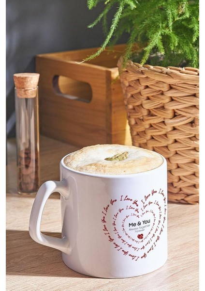I You Kalp Desenli Kahve Fincanı 225ML