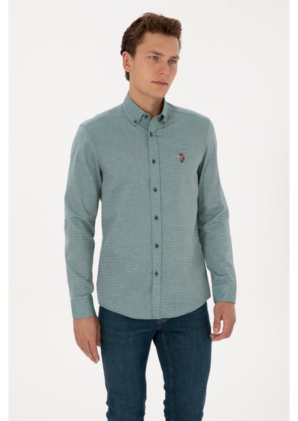 Erkek Koyu Yeşil Gömlek Basic 50307677-VR079 modelleri