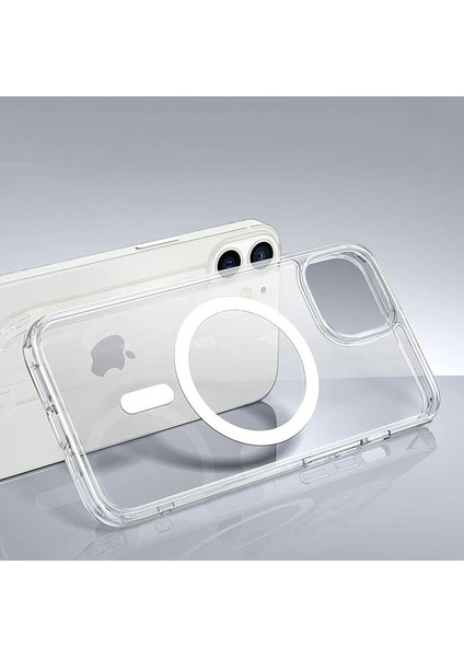 Apple iPhone 11 Uyumlu Kılıf Zebana Sararmaz Clearmag Kılıf (M-Safe Uyumlu) Şeffaf
