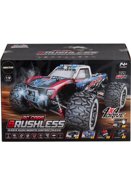 866-1602 Kumandalı 1:16 70 Km/h Brusless Araba 4x4
