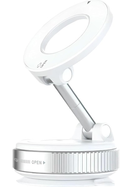 Araç Içi ve Masaüstü 360 Derece Dönebilen Vakum Özellikli Magnetik Telefon Tutucu Beyaz (Beyaz)