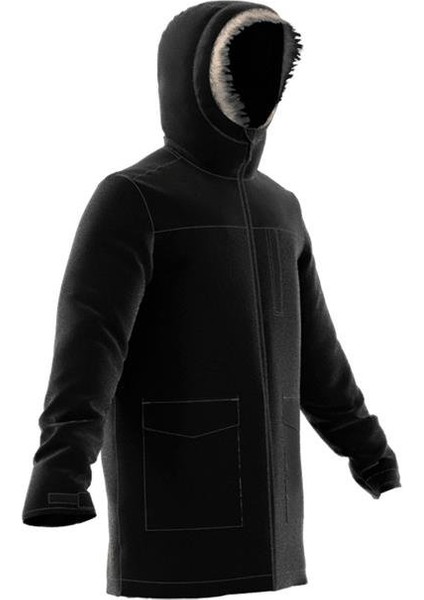 Erkek Siyah Mont Paverıc Fur Par JM3919