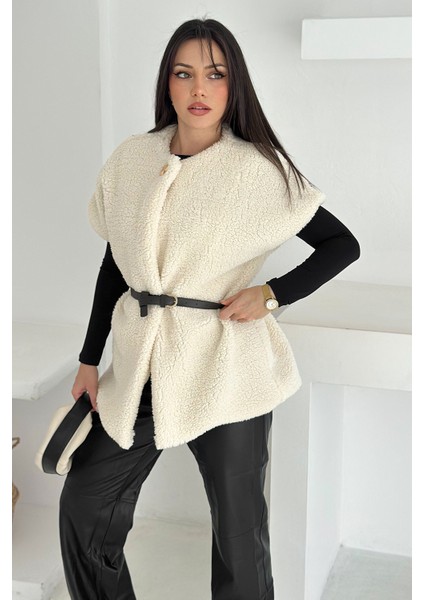 Kadın Kemerli Peluş Yelek – Sıcak & Yapılandırılmış Kış Stili modelleri