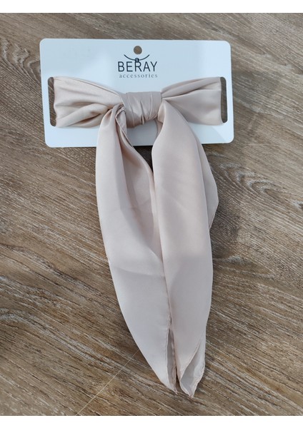 Beray 70*70 cm Desenli Saten Fular Ekru