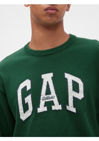 Erkek Yeşil Relaxed Gap Logo Intarsia Sweat modelleri