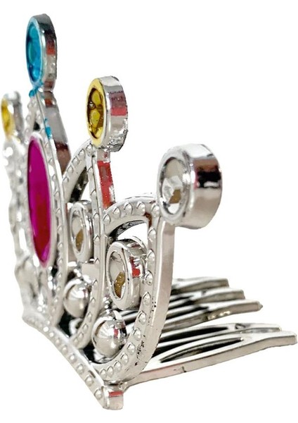 Gümüş Renk Taraklı Model Prenses Kraliçe Tacı 2 No 12X7 cm fırsatları