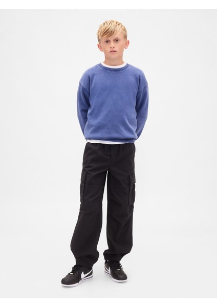 Erkek Çocuk Koyu Mavi Vintagesoft Relaxed Bisiklet Yaka Sweatshirt fırsatları