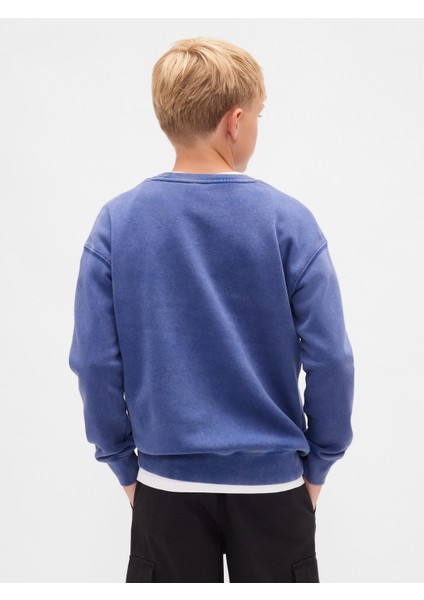 Erkek Çocuk Koyu Mavi Vintagesoft Relaxed Bisiklet Yaka Sweatshirt indirimleri