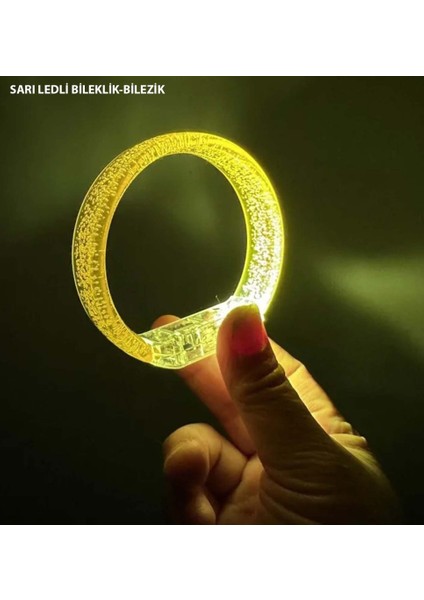 Sarı LED Işıklı Baskı Yapılabilen Pilli Bileklik Bilezik 1,5 cm Genişlik fiyatları