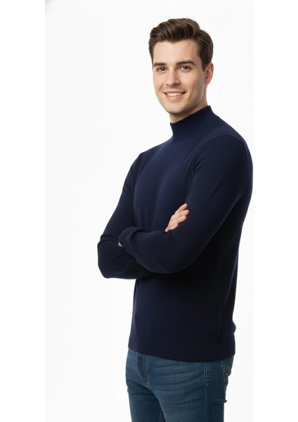 Erkek Yarım Balıkçı Kazak Çelik Örgü Regular Kalıp 4241B BGL-ST04854 modelleri