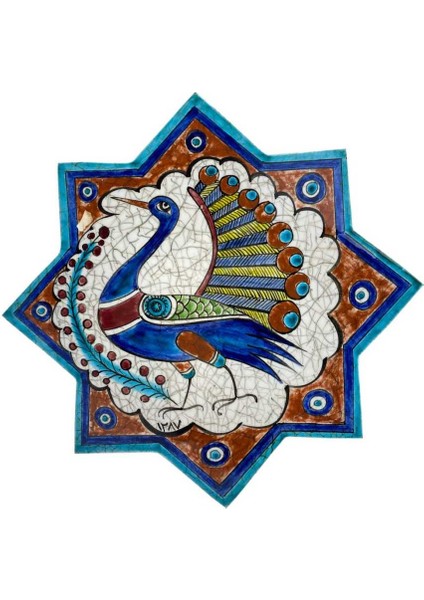 Selçuklu Motifli 1950LER Eski Usta Yapımı Kütahya Çini AOB1749