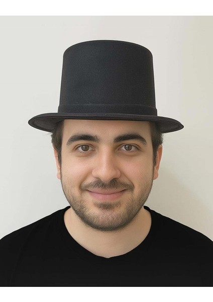 Siyah Renk Plastik Nubuk Kadife Kaplama Fötr Şapka 11 cm fiyatları