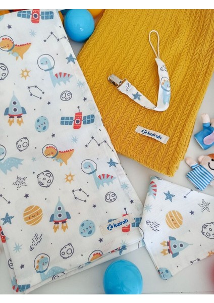 Astronot Dinazor Desenli Müslin Battaniye Seti fiyatları