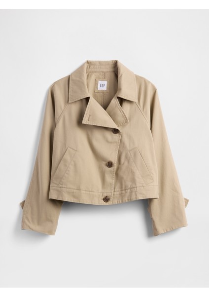 Kadın Bej Crop Kesim Trençkot fiyatları