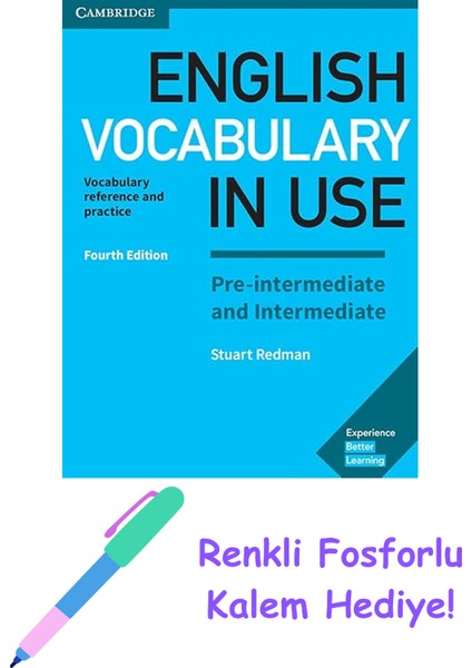 English Vocabulary In Use Pre-Intermediate And Intermediate Book With Answers: Vocabulary Reference And Practice + Fosforlu Kalem Hediye